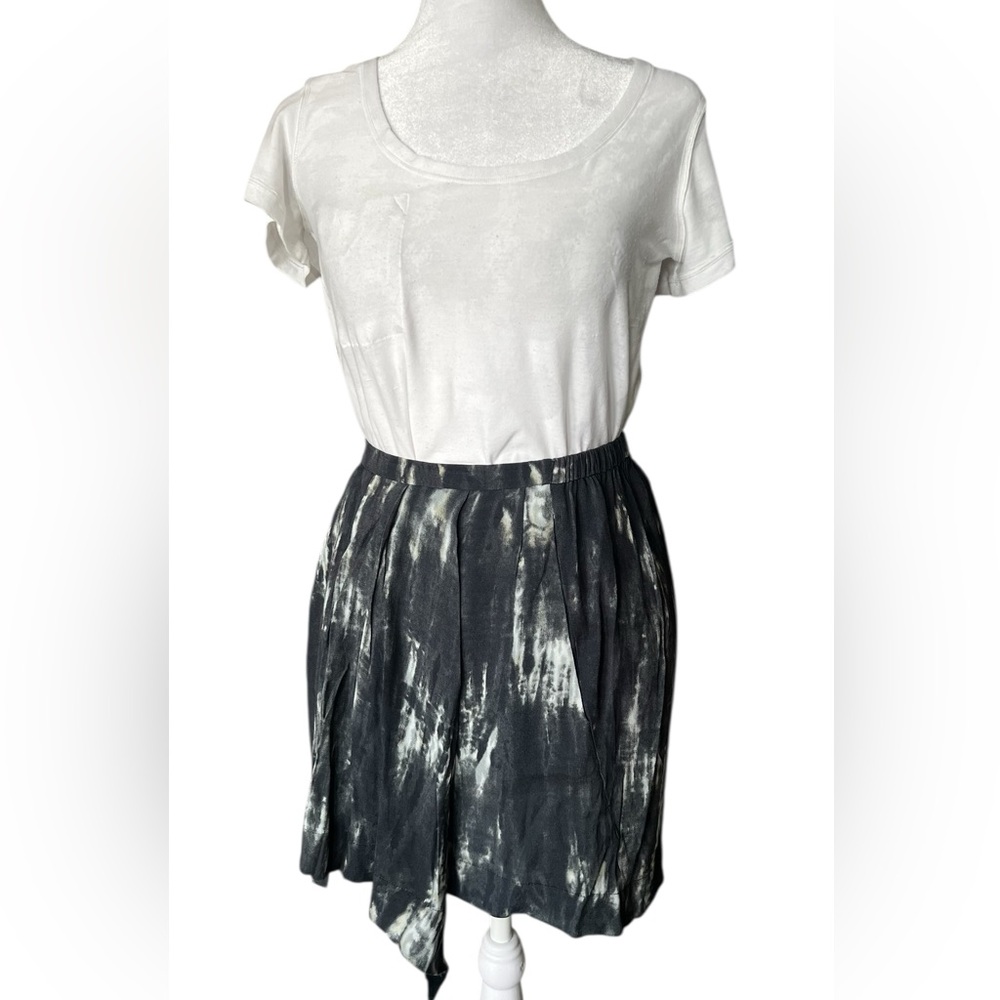 The Kooples White and Green Knee-Length A-Line Skirt